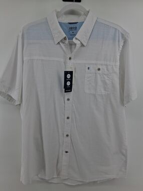 Izod White Short-Sleeve Button Down Shirt with Chest Pocket